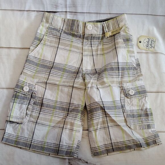 NWT Faded Glory boys plaid cargo shorts size 8 - Picture 1 of 3